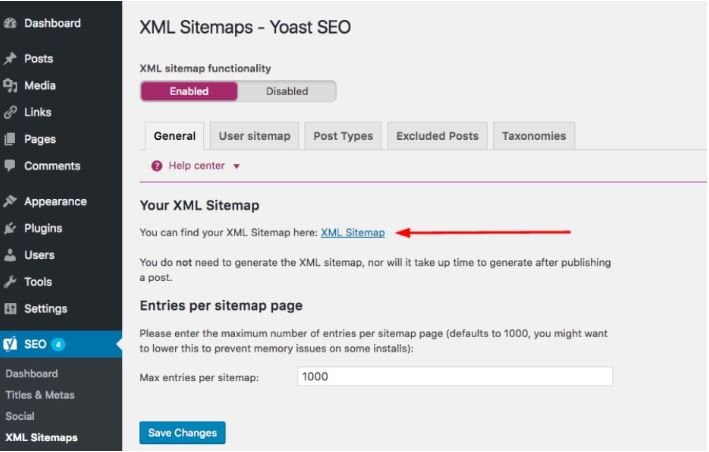 Hoàn tất XML Sitemap