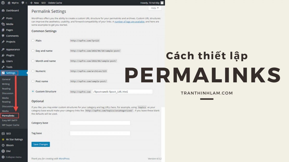 Cách thiết lập permalink