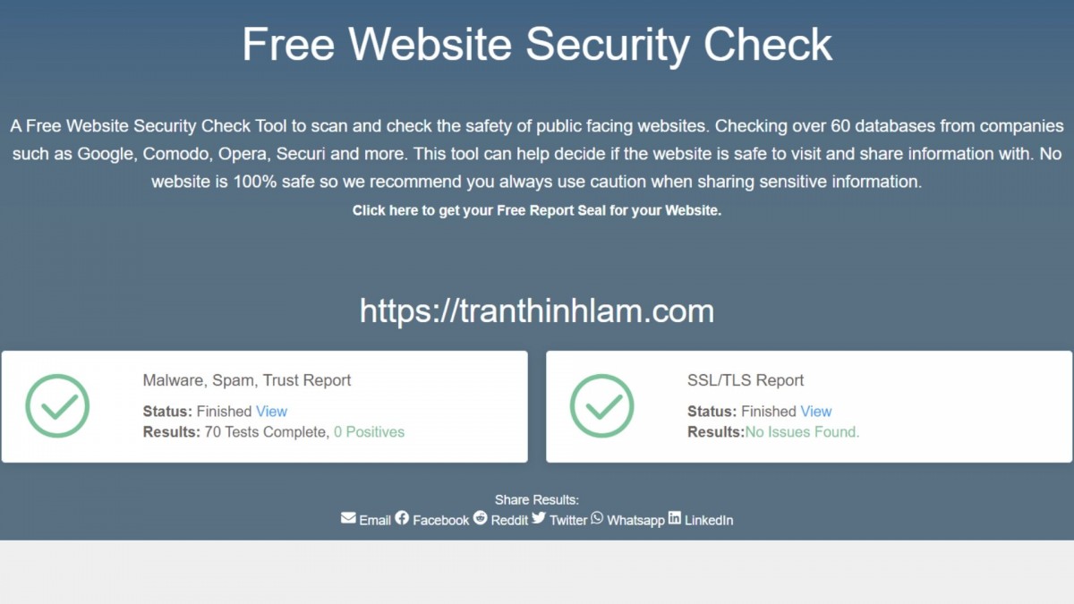 Công cụ SSLTrust sẽ kiểm tra bảo mật website