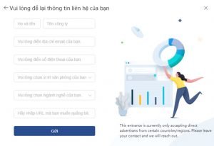 để lại thông tin quảng cáo tiktok